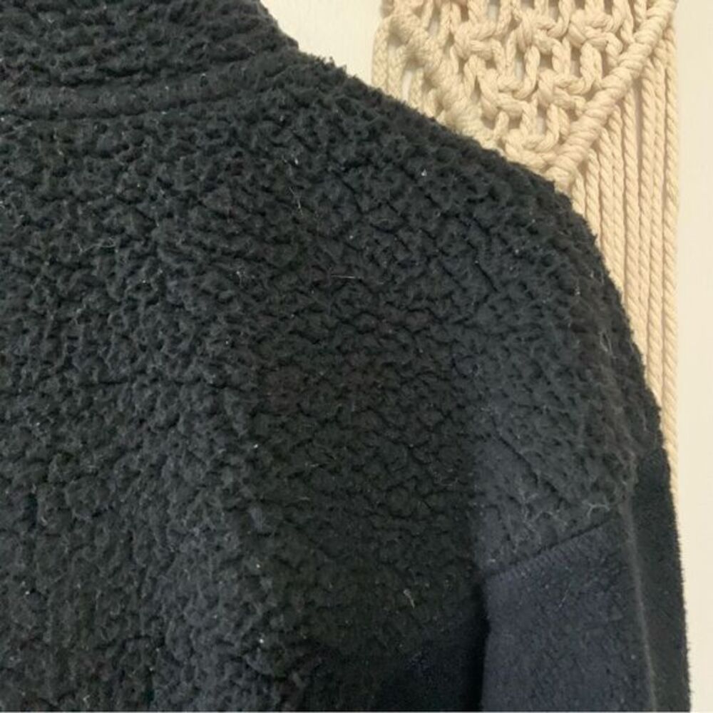 AERIE‎ Women’s Hometown Holiday Quarter Zip Fleece Sweatshirt Black Small - Picture 13 of 16